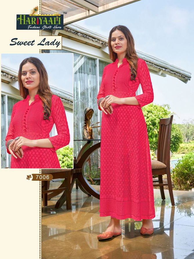 Sweet Lady Heavy Fancy Party Wear Rayon Long Kurti Collection